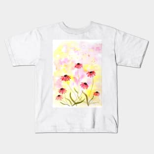 Coneflower Watercolor Illustration 2 Kids T-Shirt